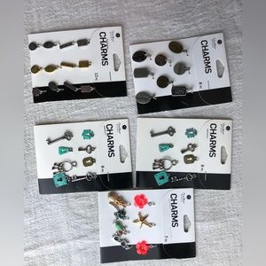 LOT OF CHARMS: 5 charm cards w/ 8 charms ea. #209